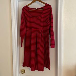 Old Navy maternity striped dress in red and navy, size XL